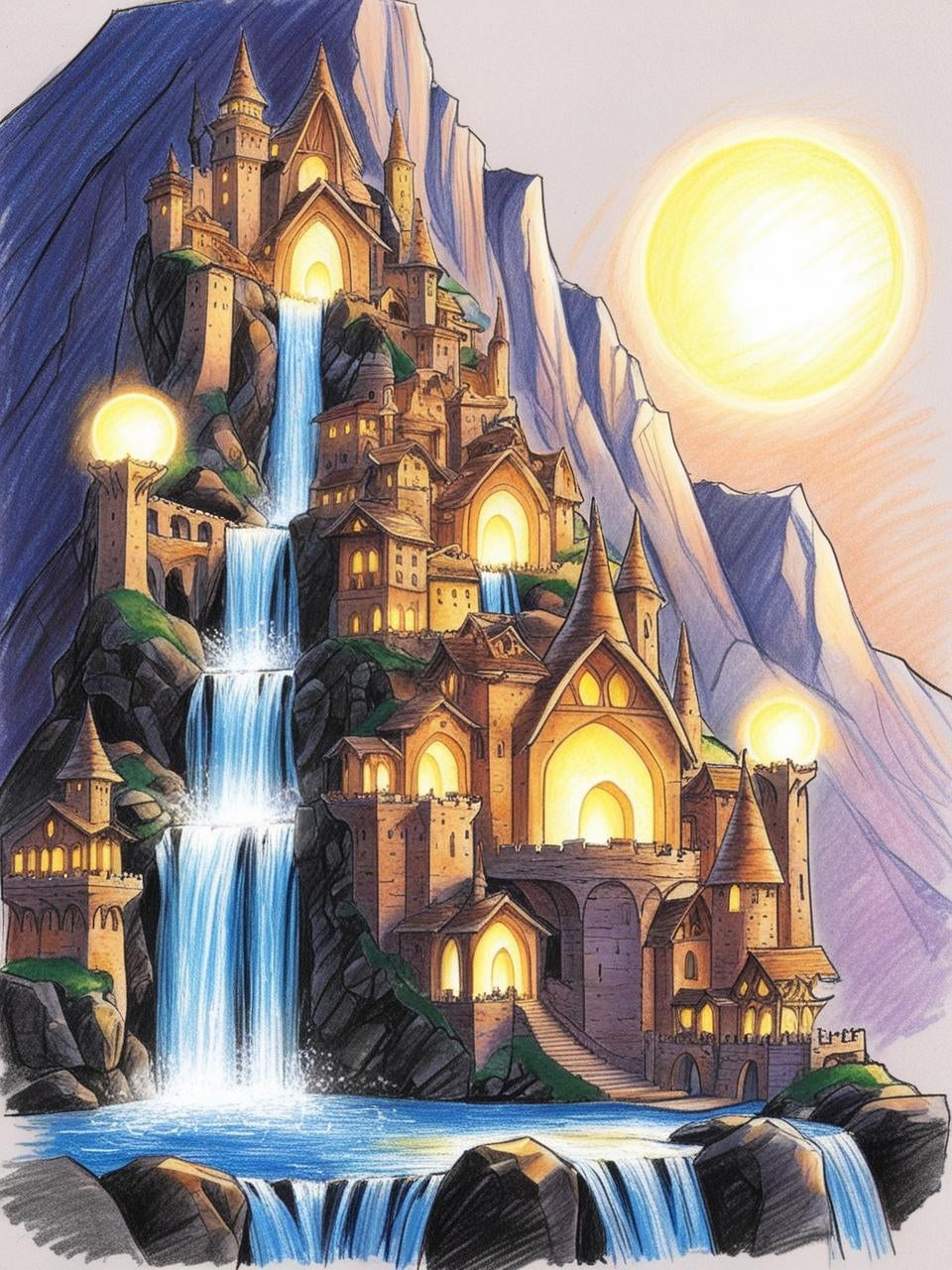 Paint by Number Elven City of Light