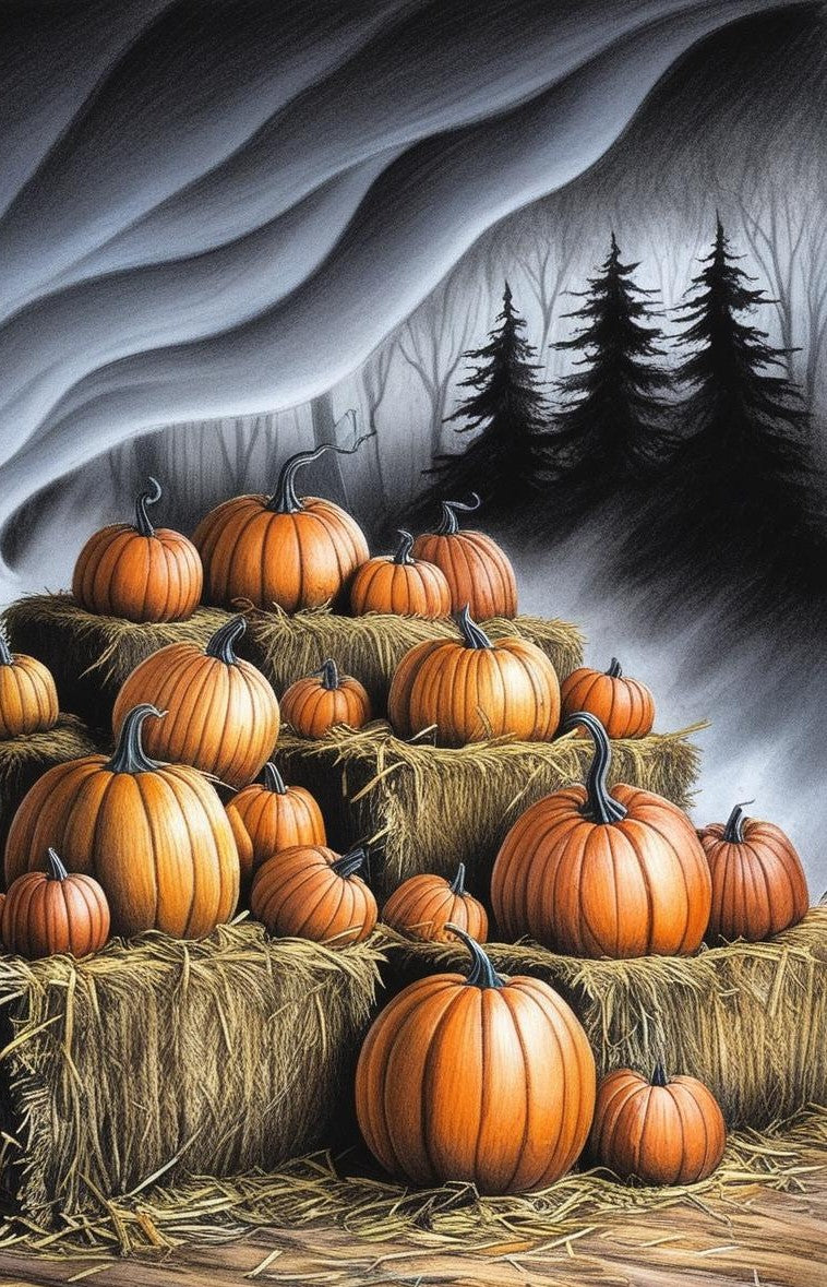 Paint By Number Haunted Pumpkin Grove