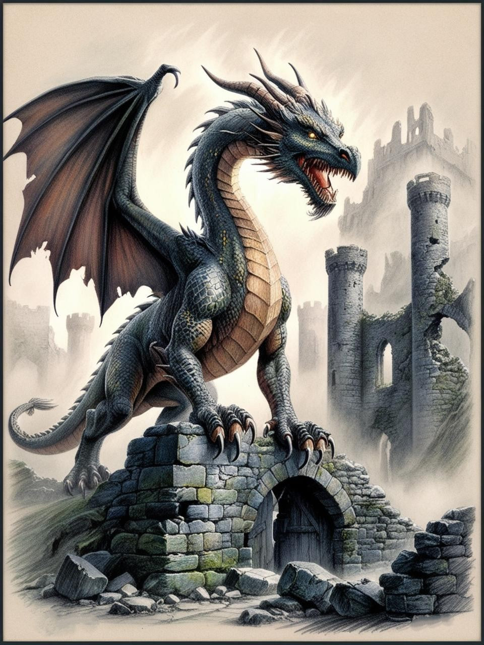 Paint by Number Grimhowl Dragon