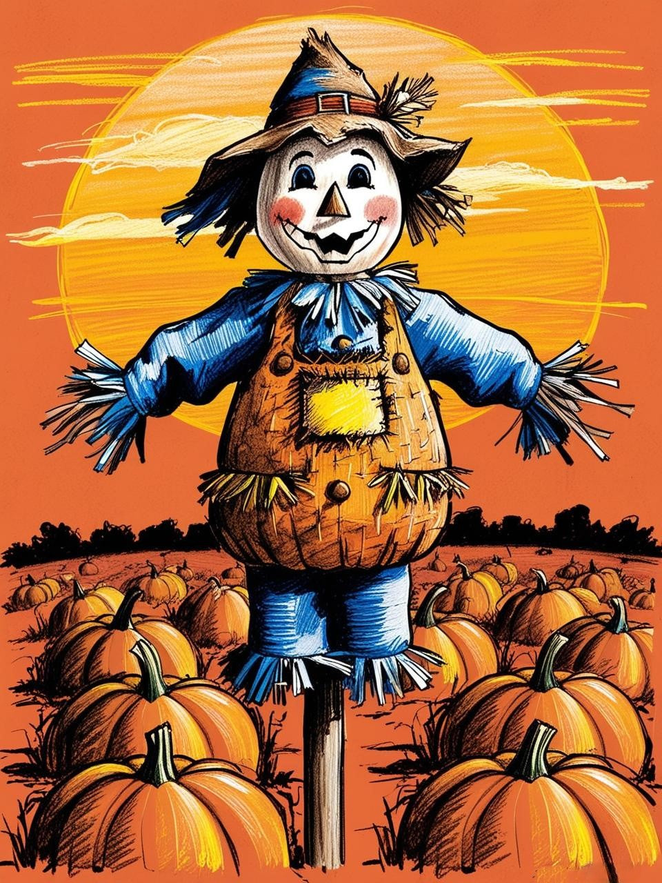 Paint By Number Jolly Scarecrow