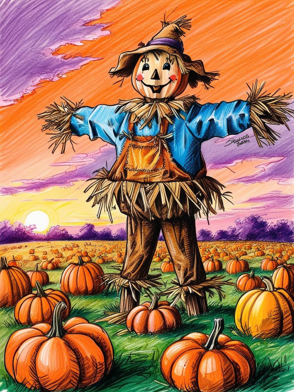 Paint By Number Kindly Scarecrow