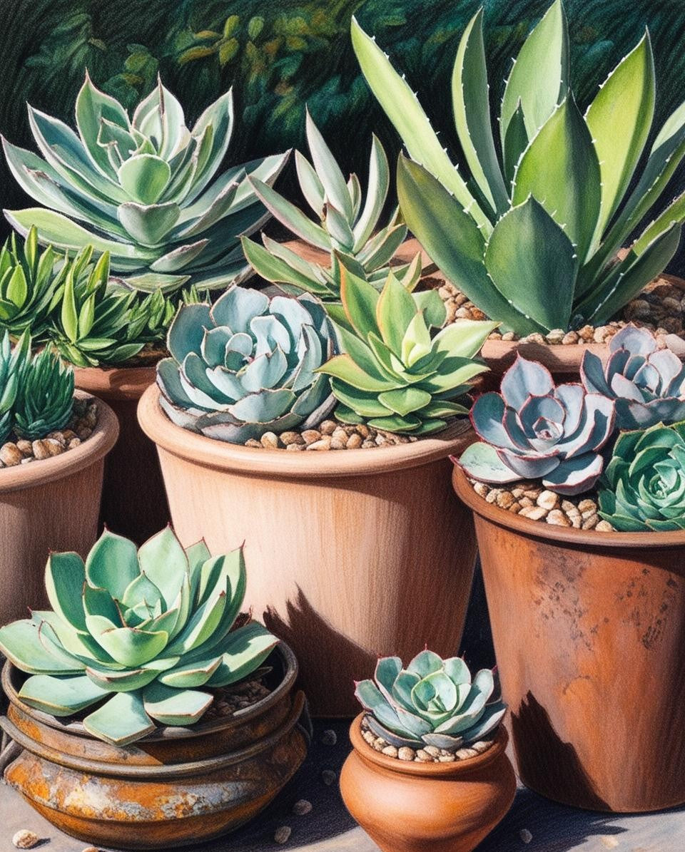 succulent paint by numbers Paint by Number Garden Succulent – Lush Plant Canvas DIY Kit for Adult – Artist By Number