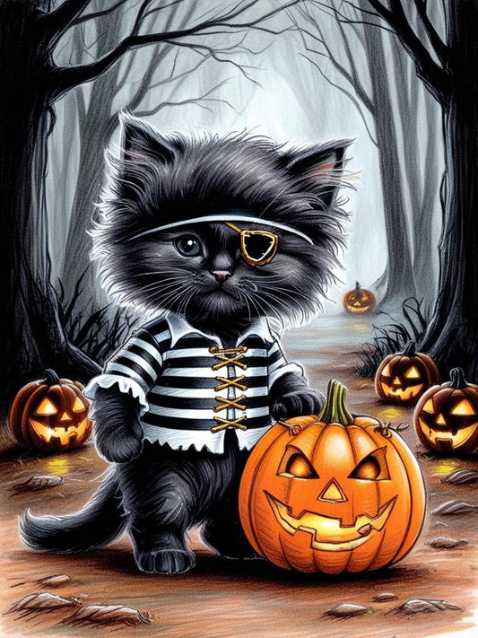 Paint by Number Halloween Costume Kitten
