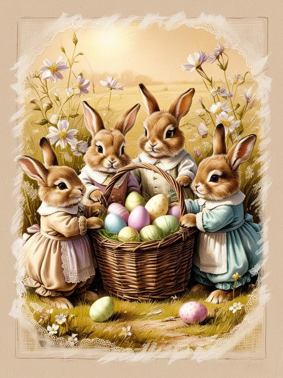 Paint by Number Jolly Bunnies & Easter Egg Fun