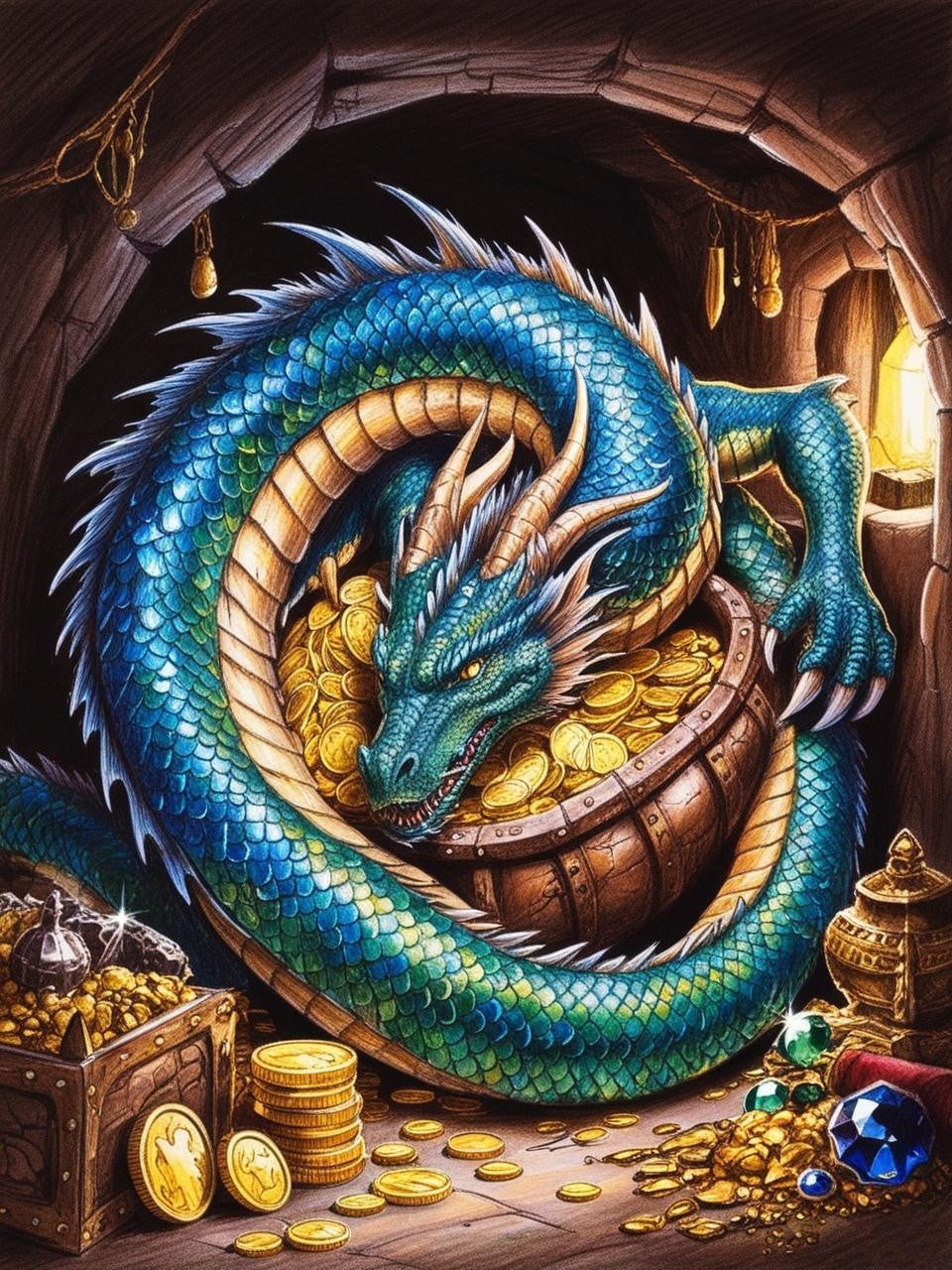 Paint by Number Guardian of the Golden Hoard