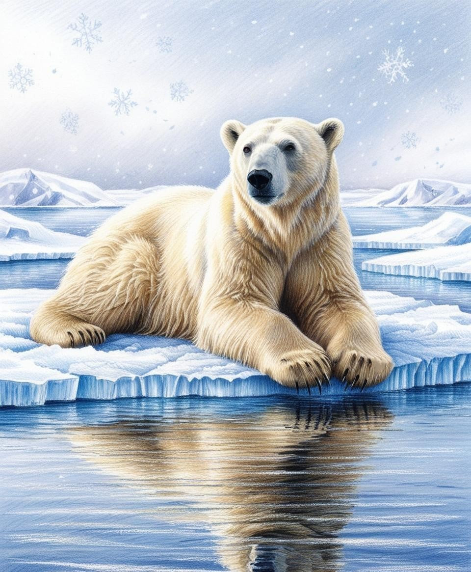 Paint By Number Majestic Polar Bear Roaming Arctic Shores