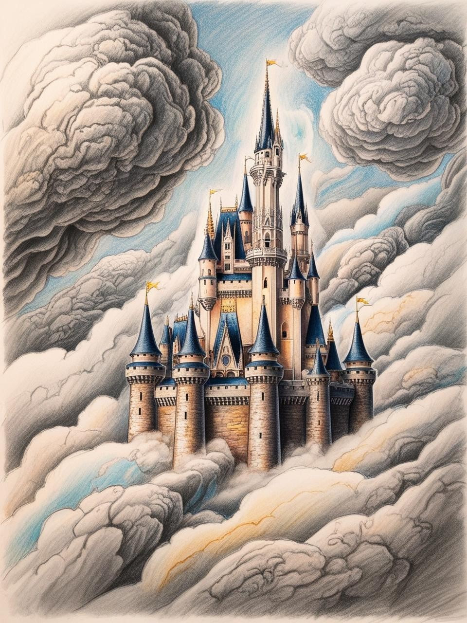 Paint by Number Kingdom in the Clouds