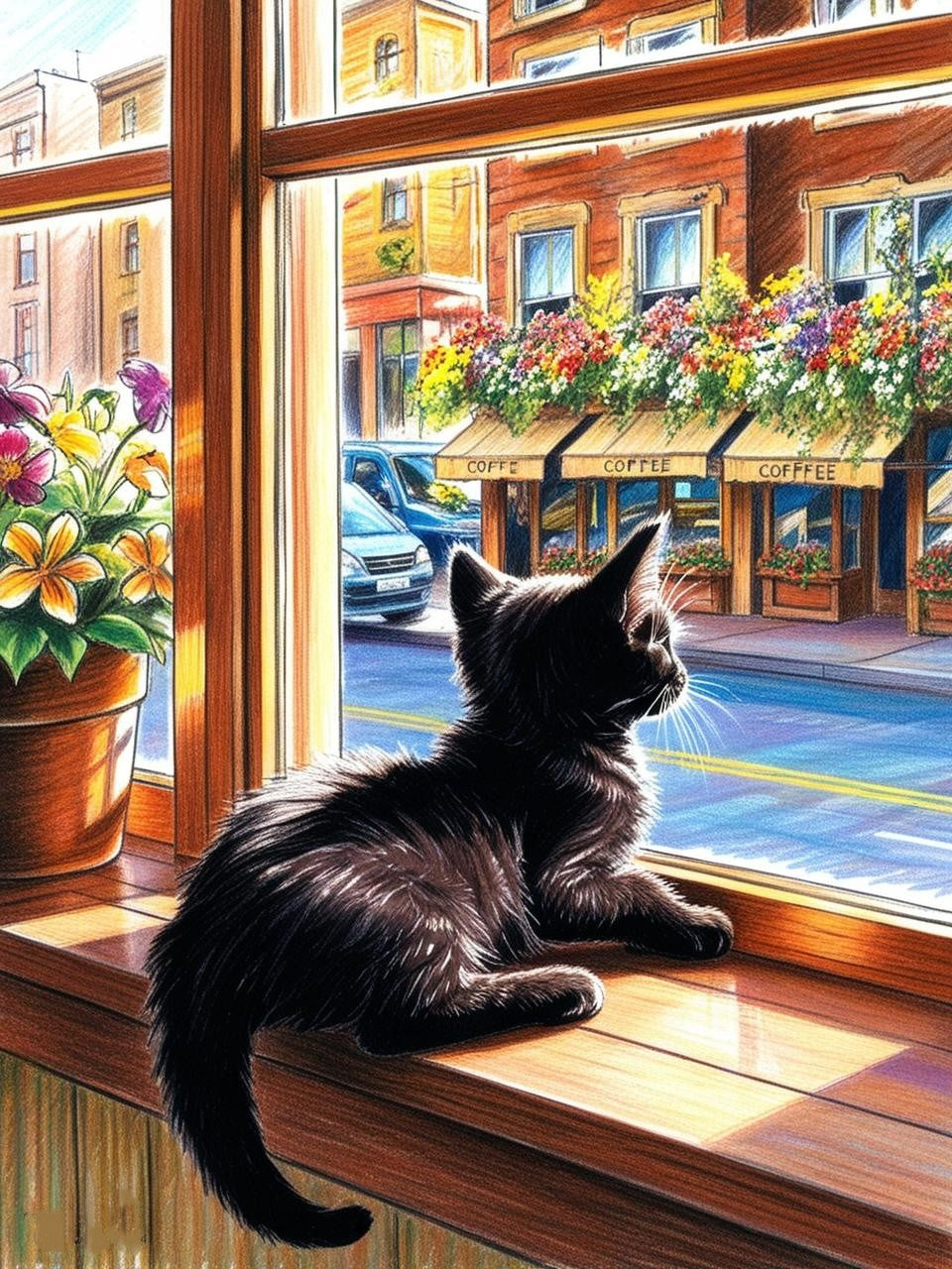 Paint by Number Little Black Kitten