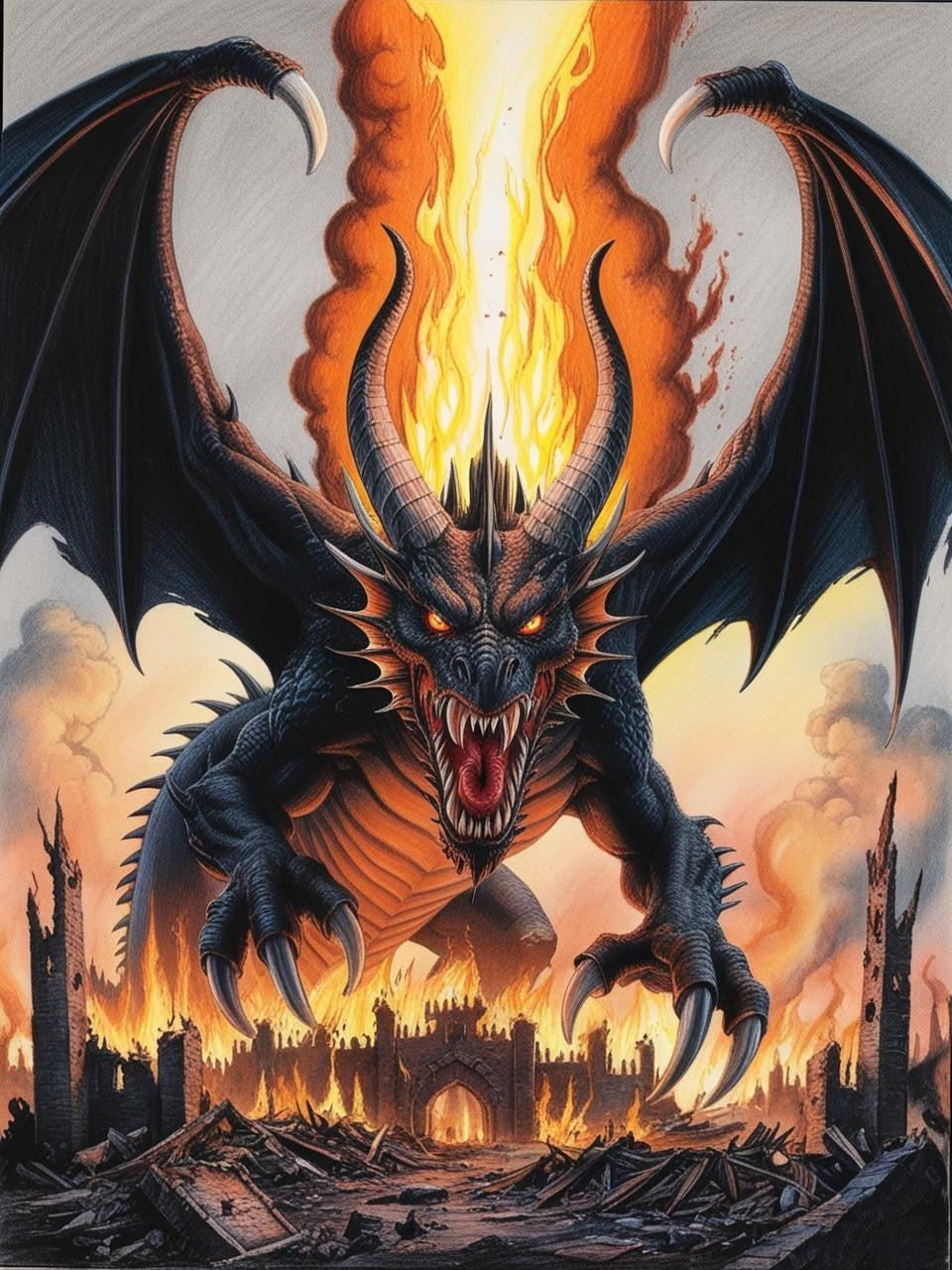 Paint by Number Netherflame Dragon