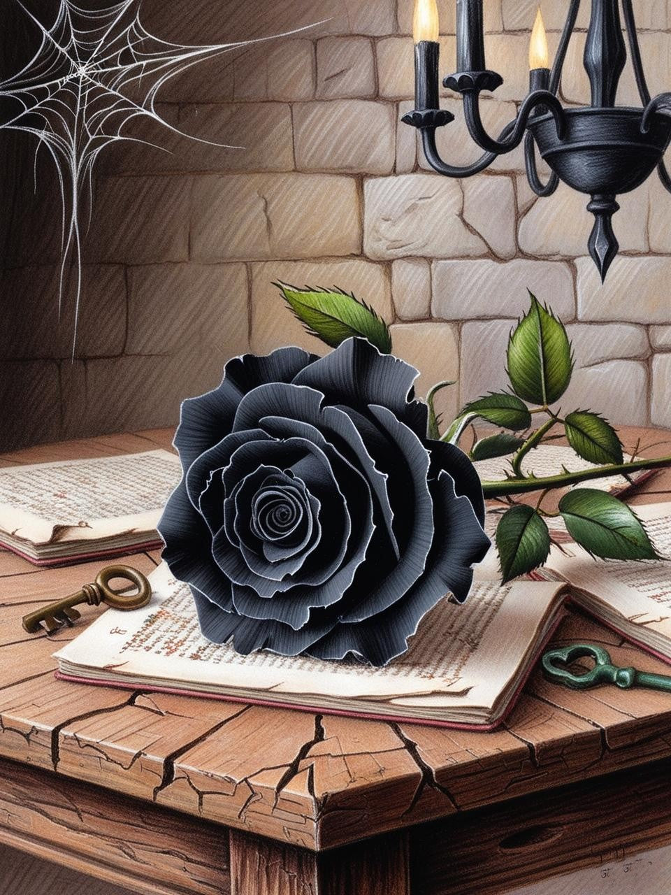 Paint by Number Mystical Black Rose