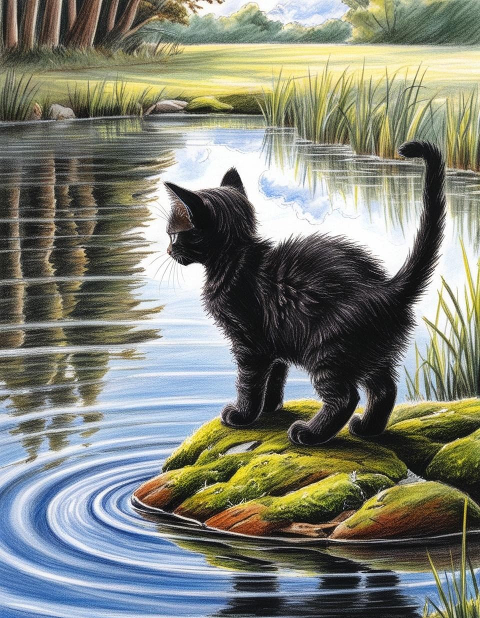 Paint by Number Kitten Staring Into the Horizon
