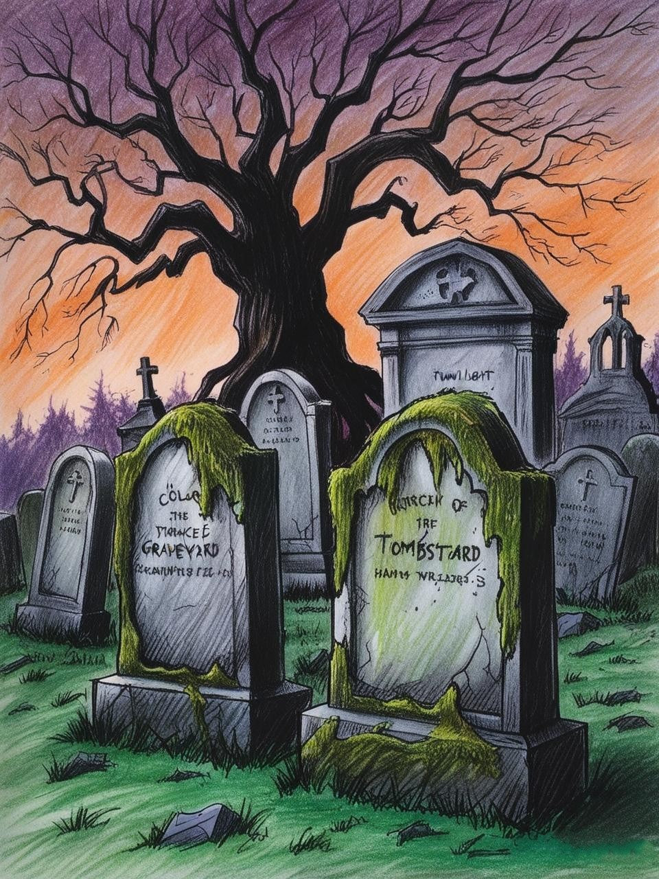 Paint by Number Haunted Graveyard