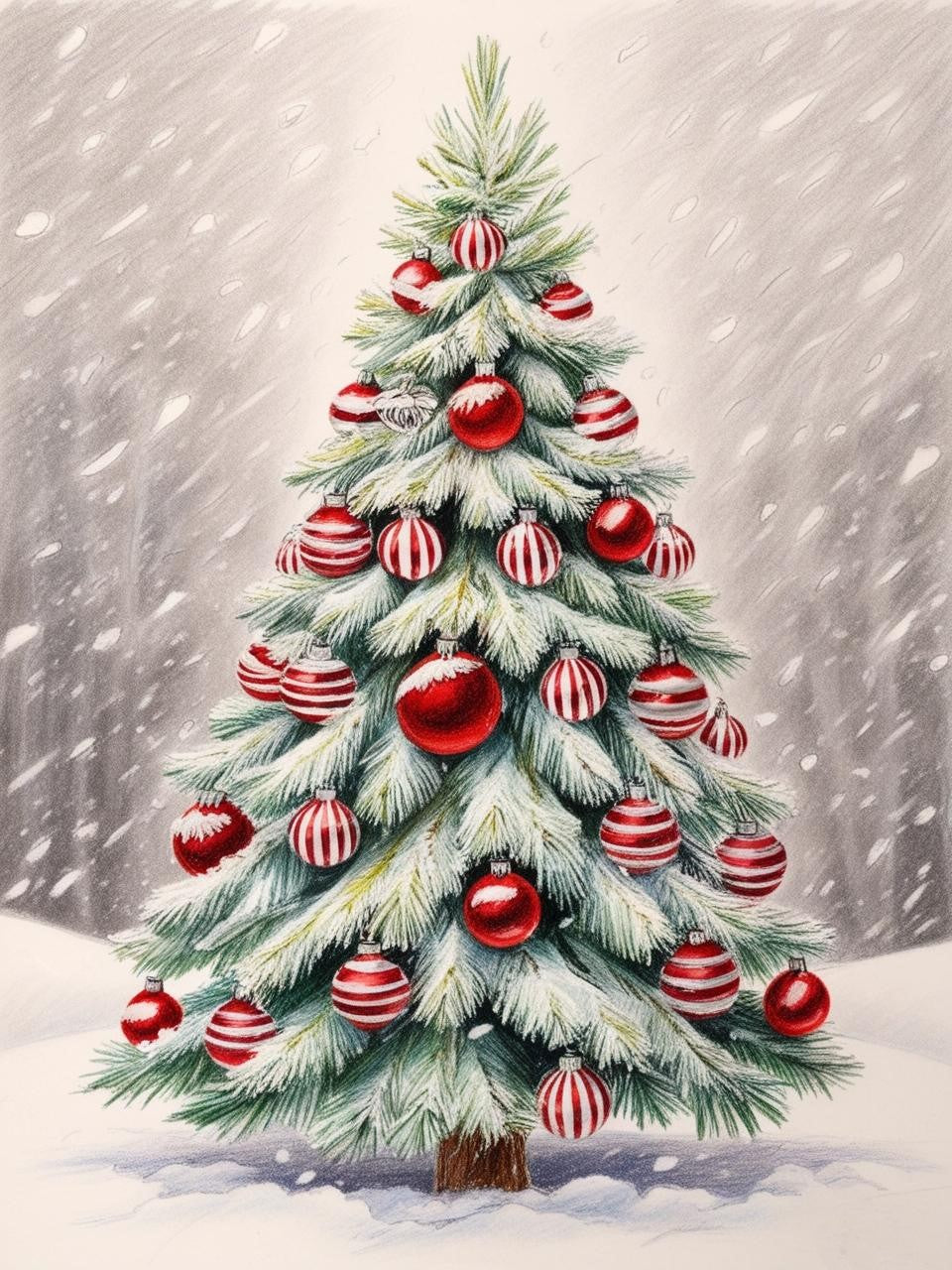 Paint by Number Mistletoe Magic Christmas Tree