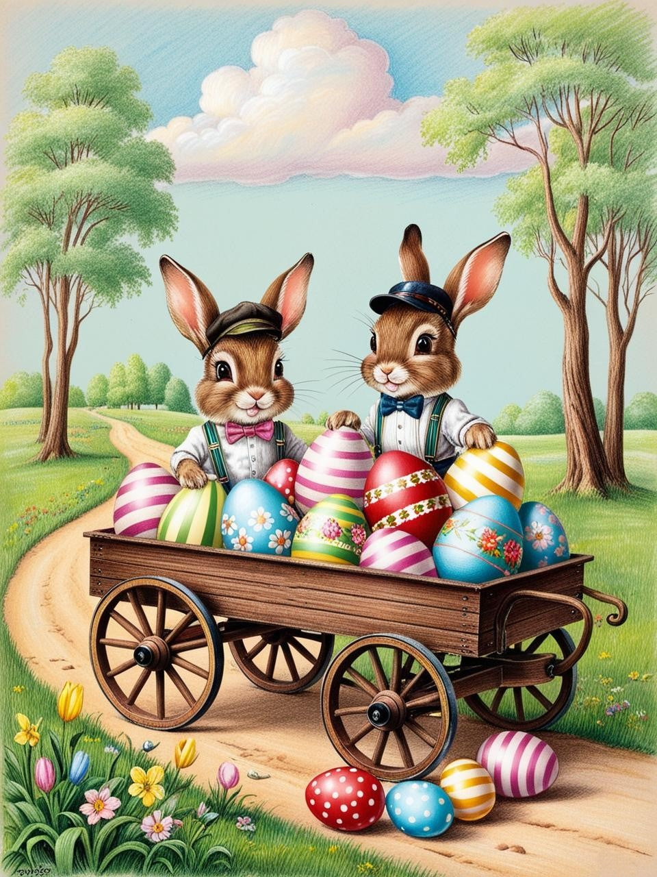 Paint by Number Great Bunny Egg Haul
