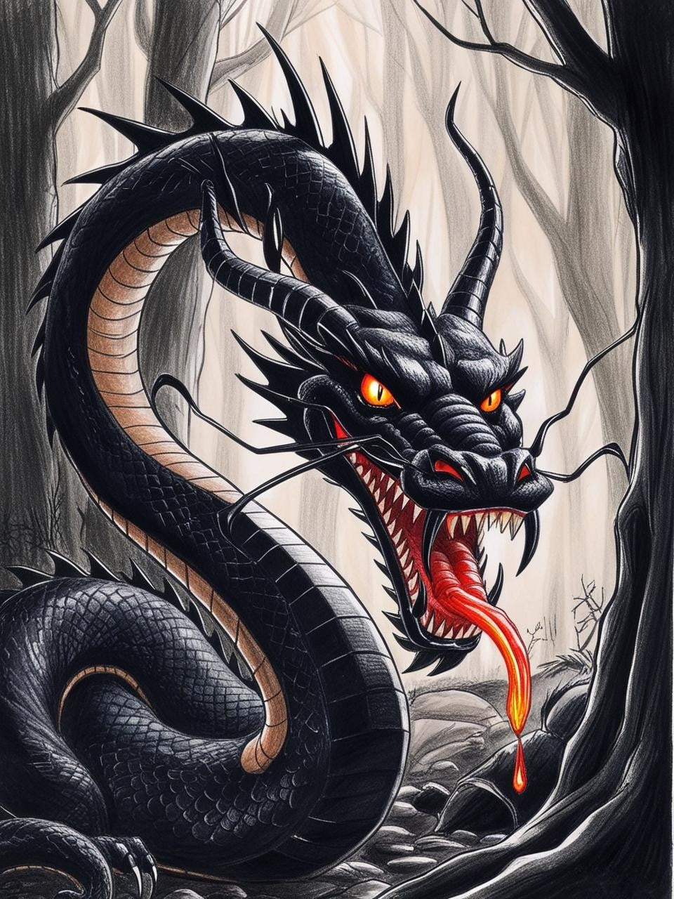 Paint by Number Hellspike Dragon