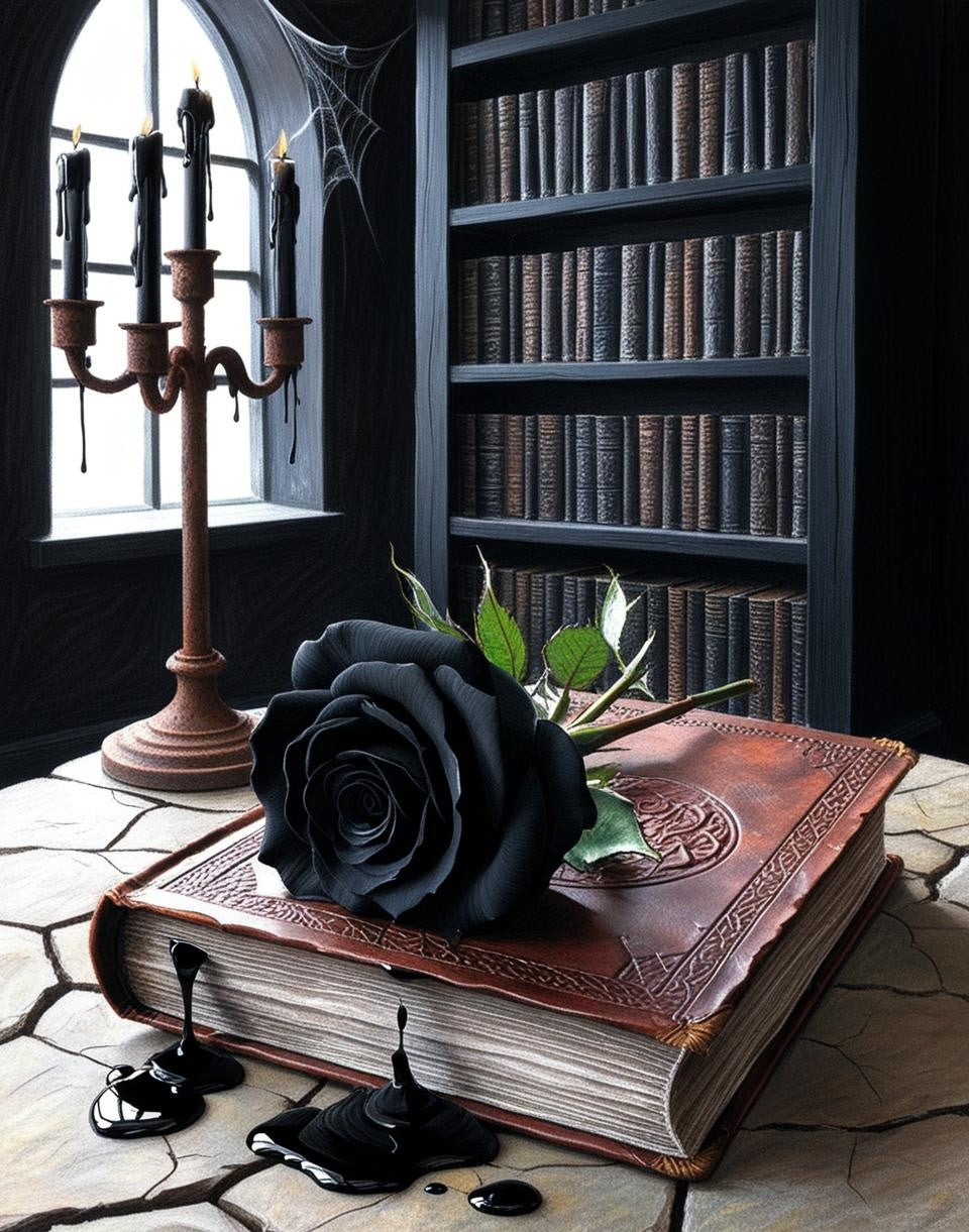 Paint by Number Gothic Rose Charm