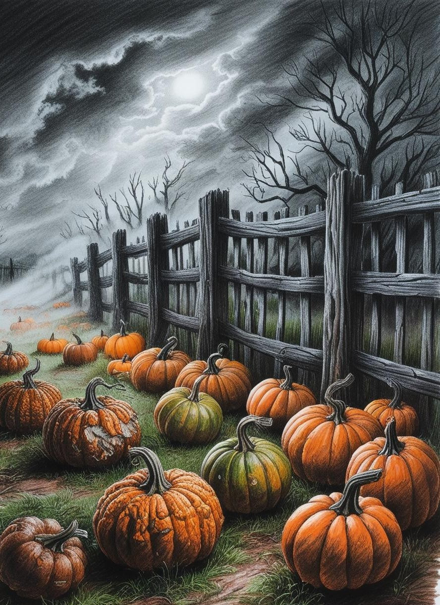 Paint By Number Moonlit Pumpkin Haven