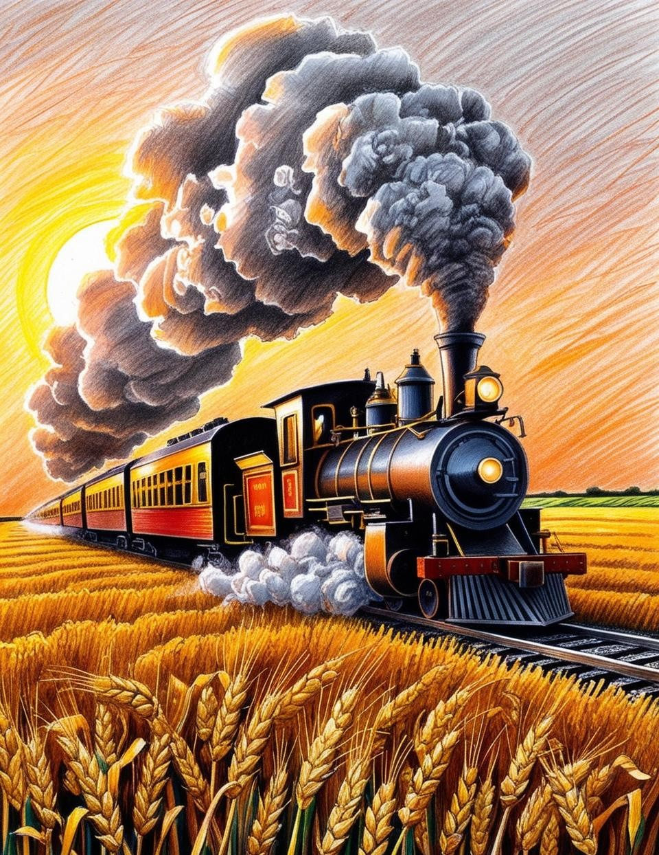 Paint By Number Graceful Steam Design