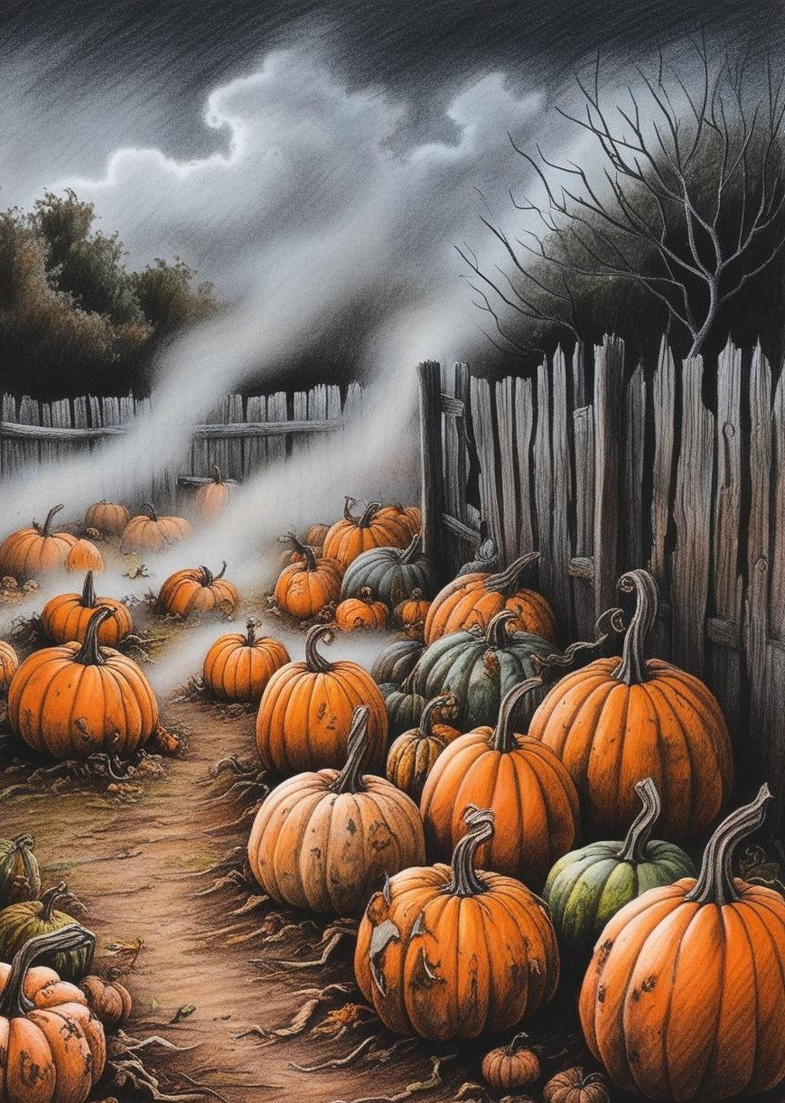 Paint By Number Ghostly Pumpkin Grove