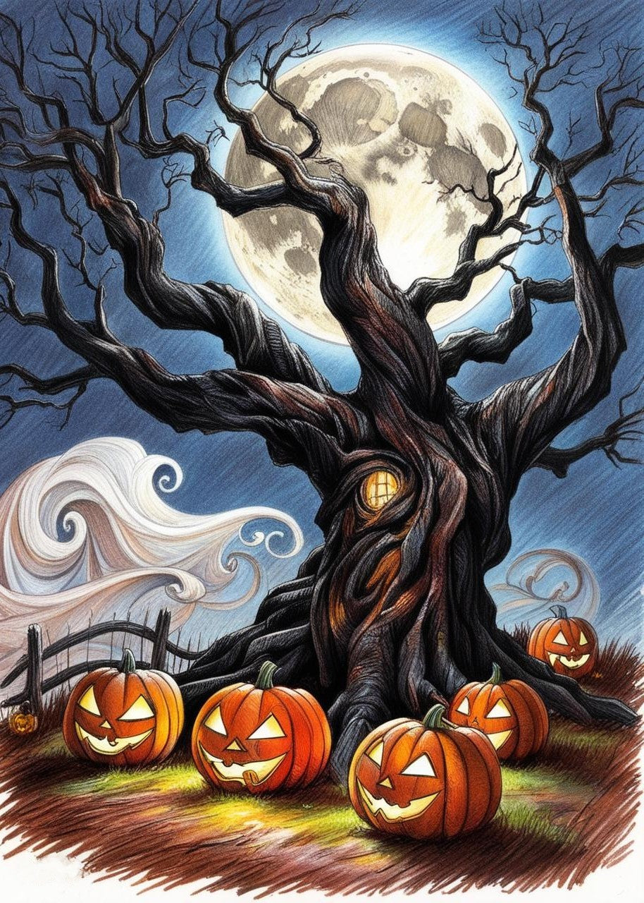 Paint by Number Jack-o'-Lantern Pumpkins