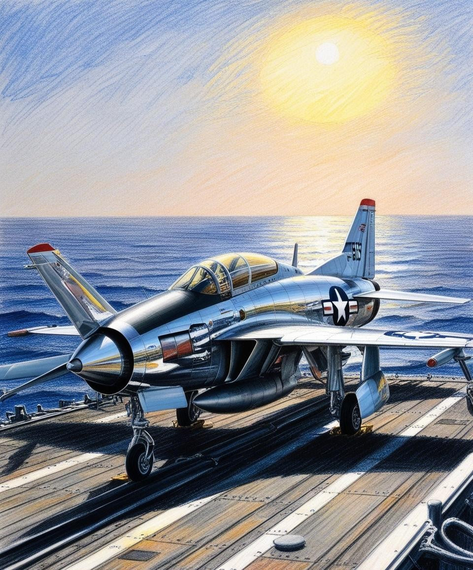 Paint By Number Jet Fighter at Sea