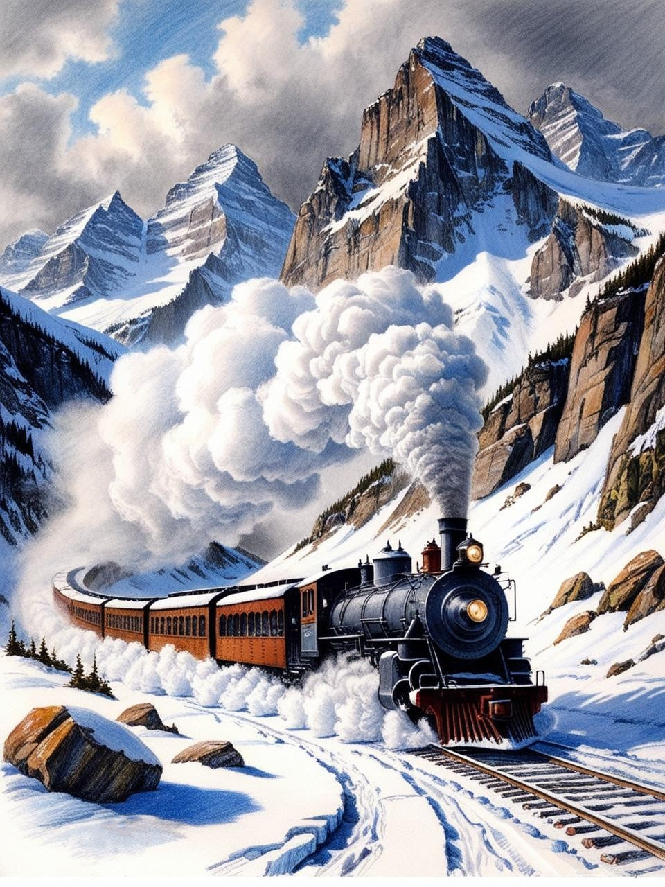 Paint By Number Heritage Steam Locomotive