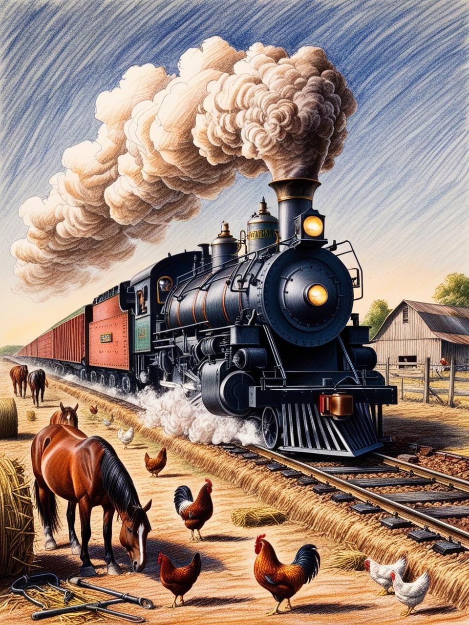 Paint By Number Historic Locomotive Design