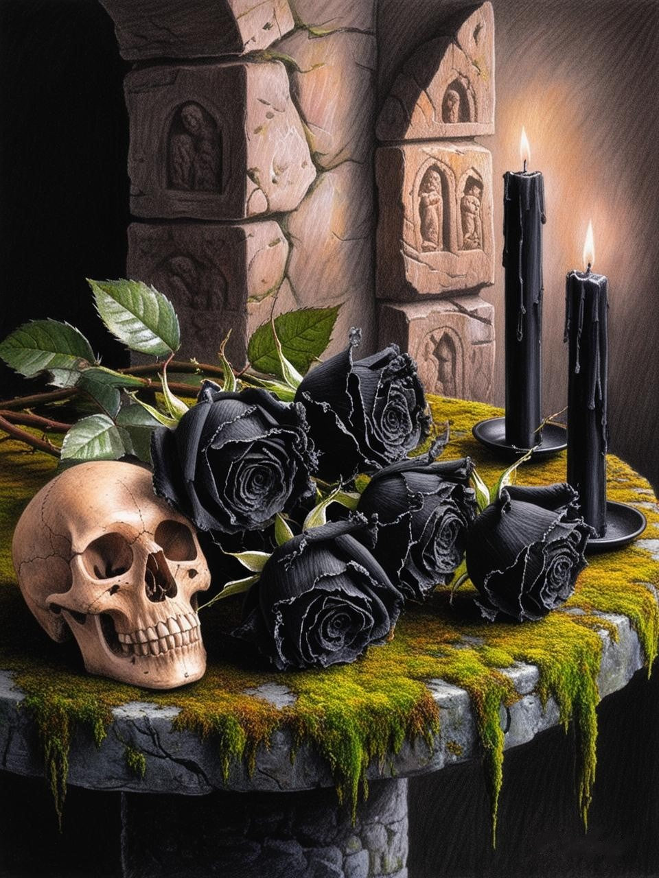 Paint by Number Soulful Black Rose