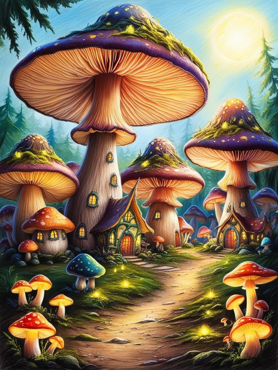 Paint by Number Hearthstone Mushroom Town