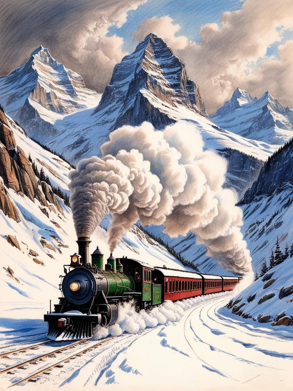 Paint By Number Heritage Steam Locomotive