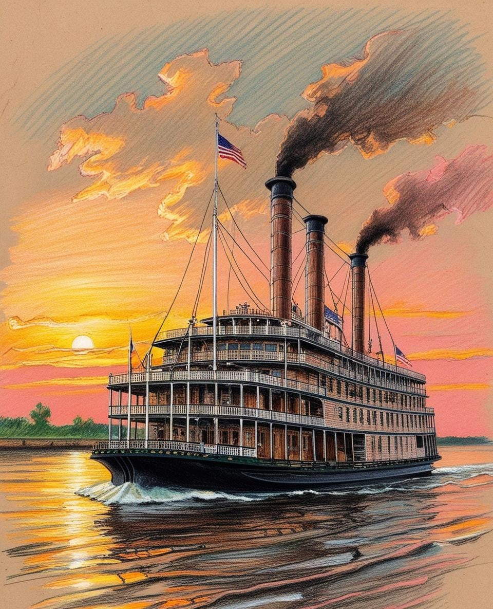 Paint by Number Vintage Boat Journeys