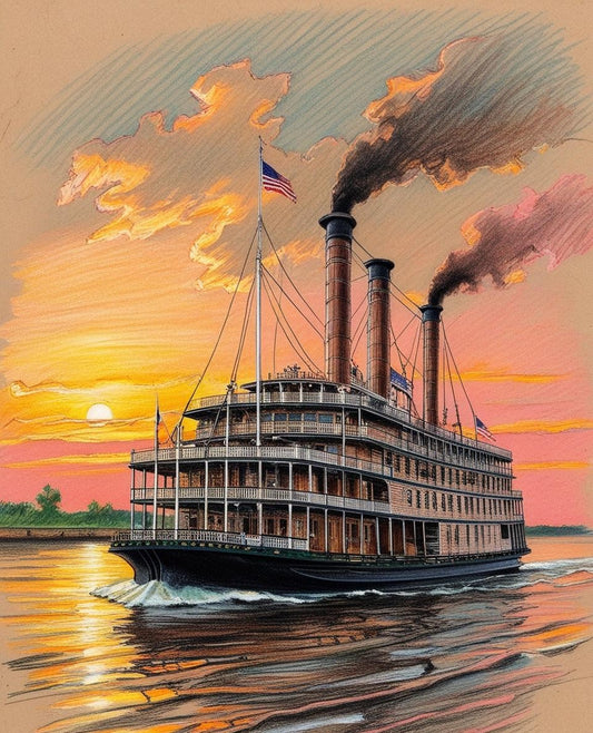 Paint by Number Vintage Boat Journeys