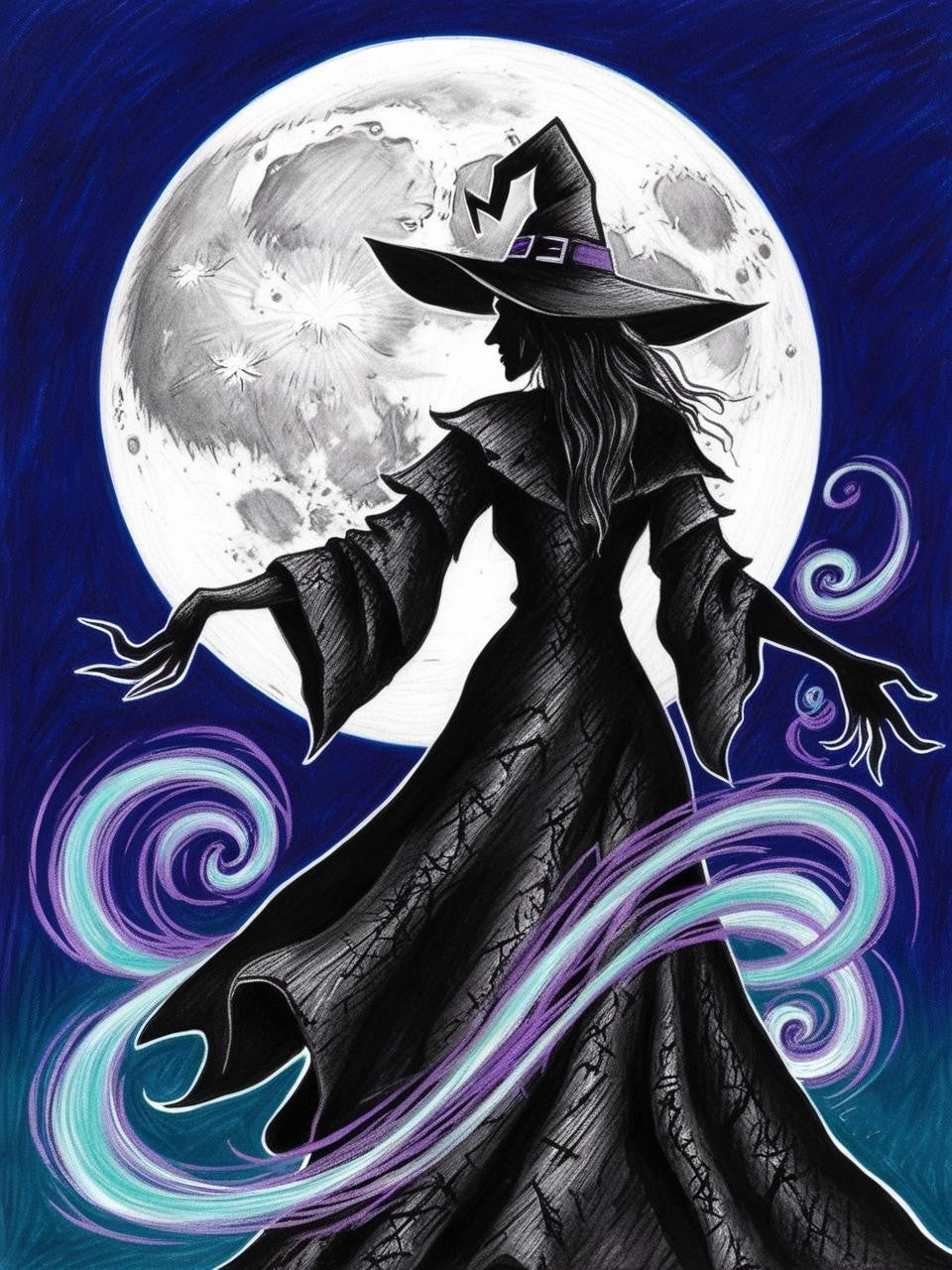 Paint By Number Mystical Shadow of the Witch