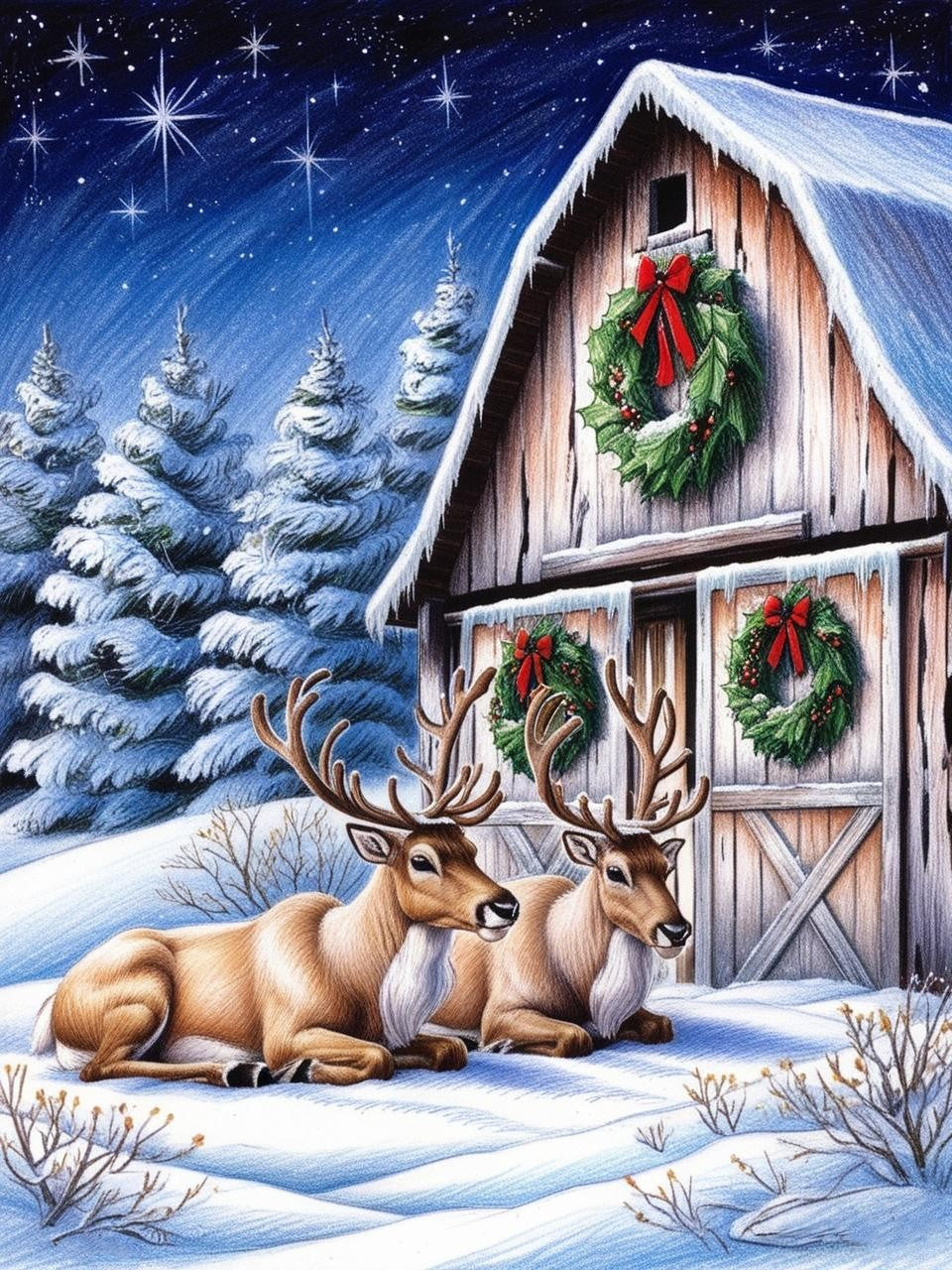 Paint by Number Magic of Christmas Reindeer