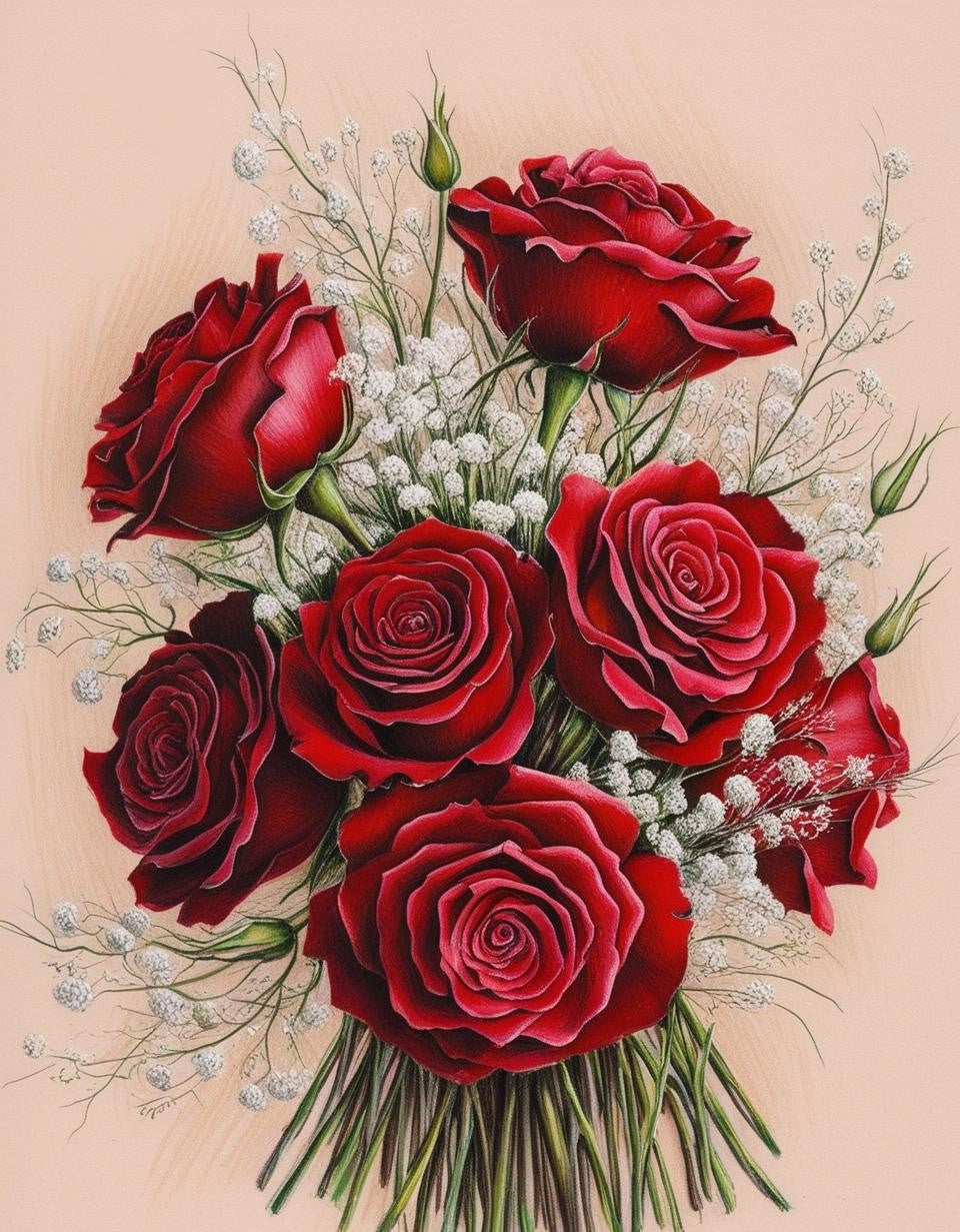 Paint by Number Lovely Roses
