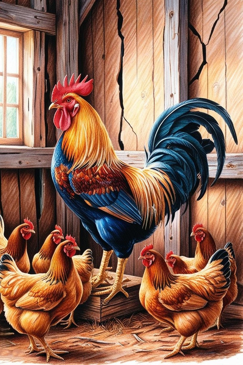 Paint by Number Morning Role Call of the Rooster