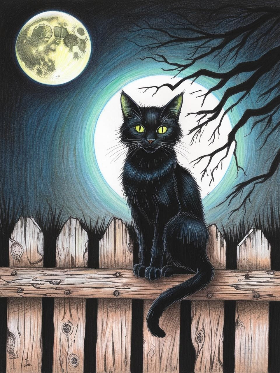 Paint by Number Halloween Night Black Cat