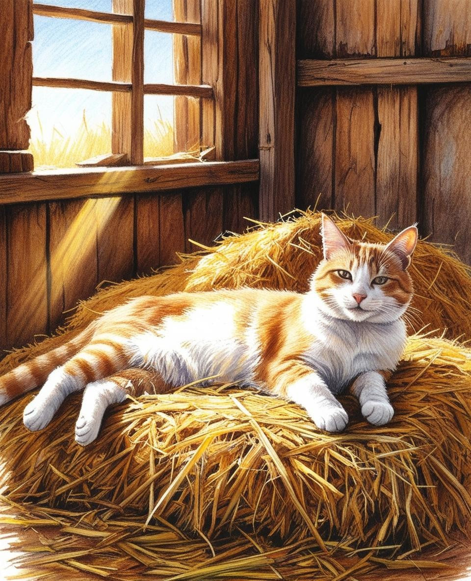Paint by Number Barnyard Guardian Cat