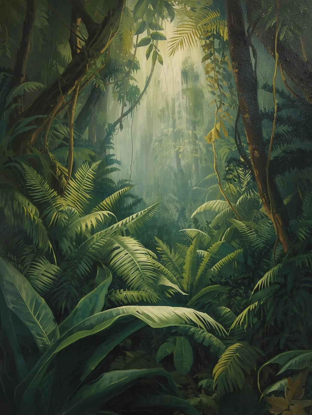 Paint by Number Lush Tropical Forest – Canvas Paint by Number Kit