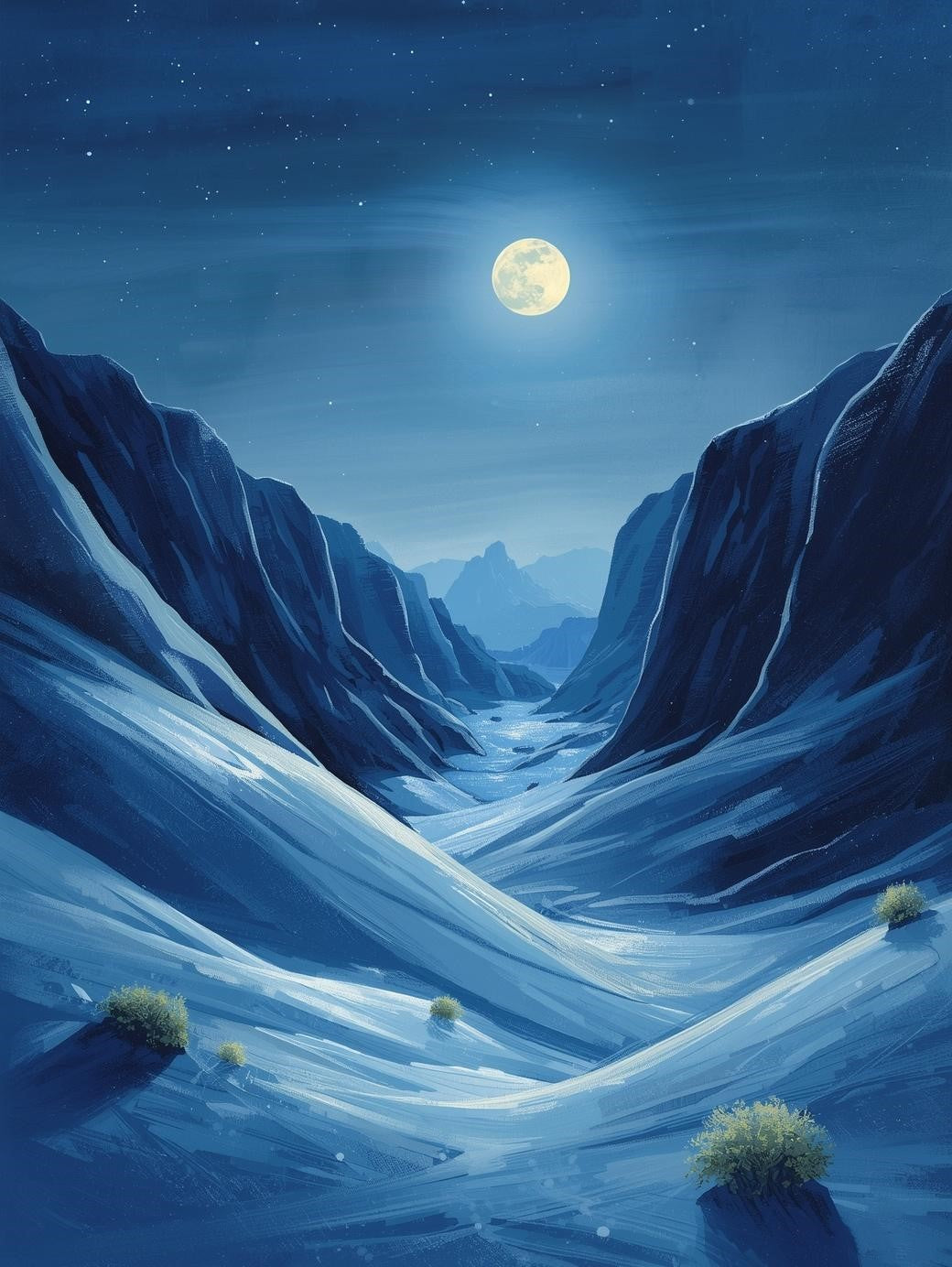 Paint by Number Moonlit Desert Canyon with Stars – Paint by Number Kit for Adults