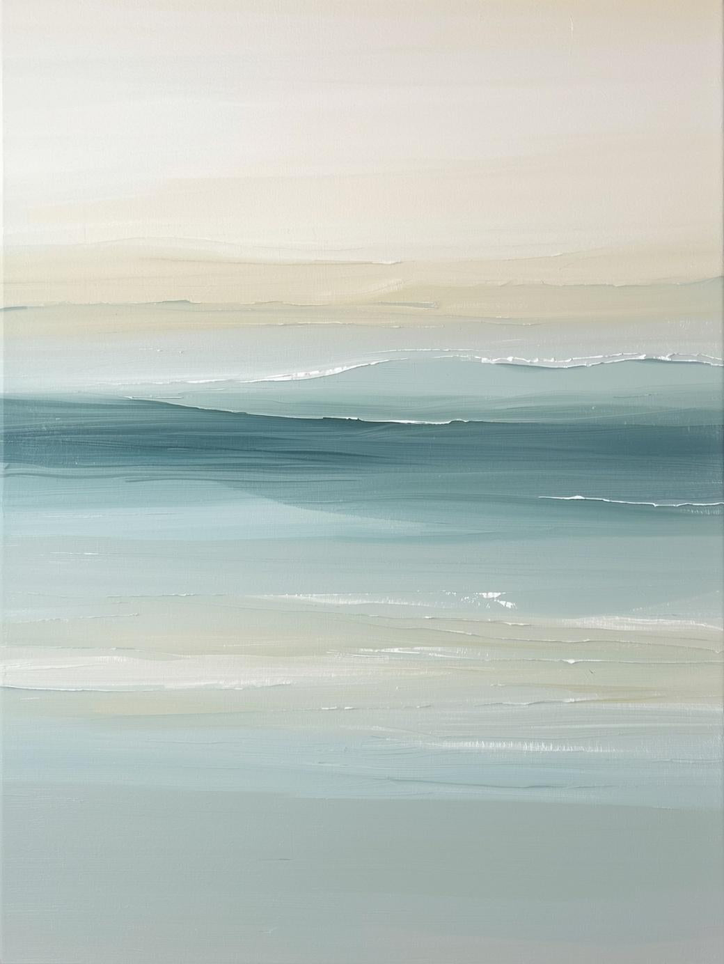Paint by Number Tranquil Shore – Minimal Coastal Horizon Wall Art Kit for Adults