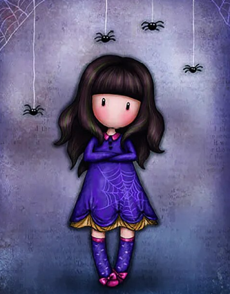 Paint by Number Cute Girl with Spiders