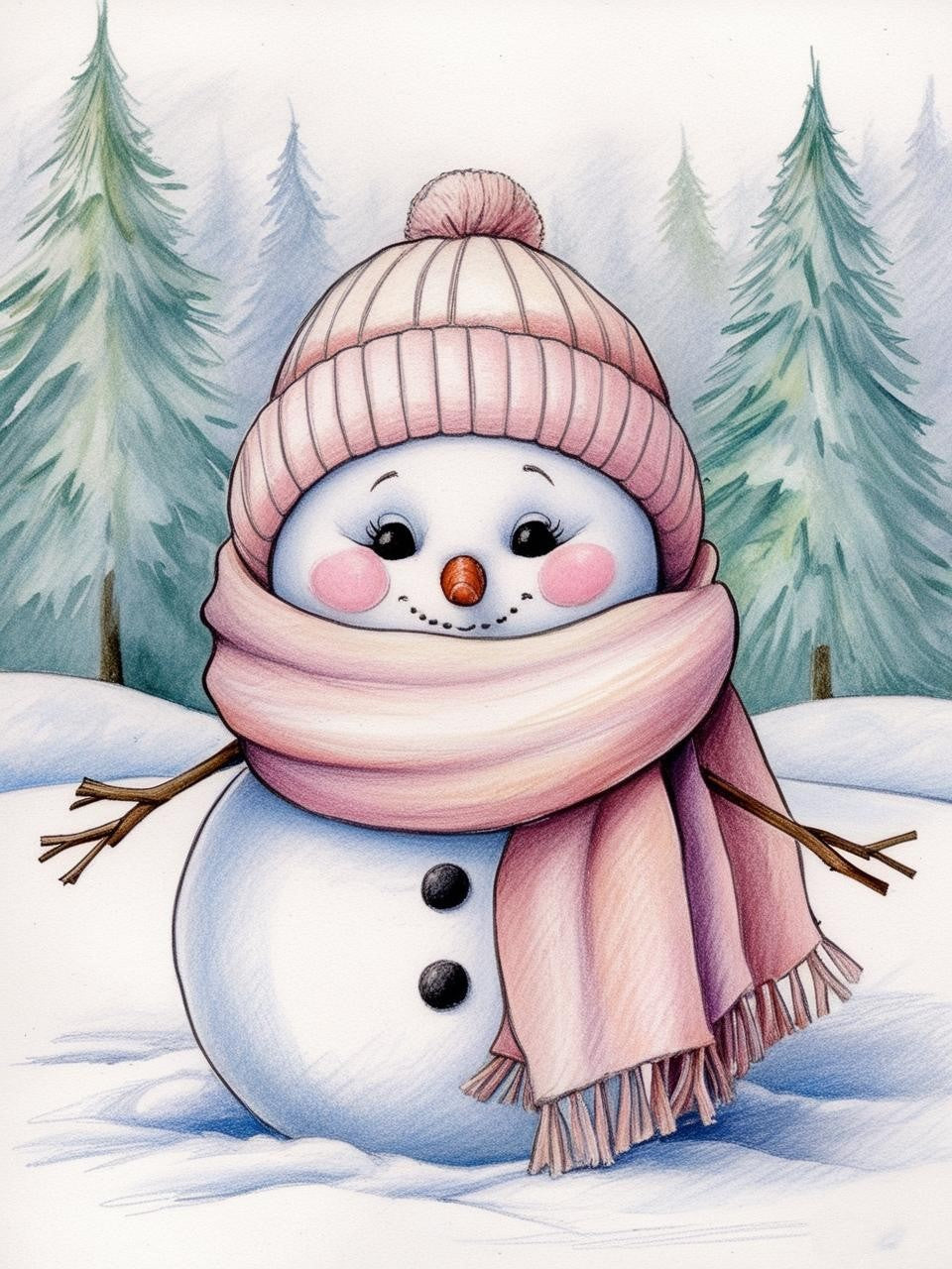 Paint by Number Heartwarming Holiday Snowman