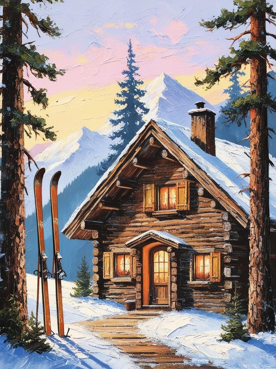 Paint by Number Magic of the Snowy Chalet