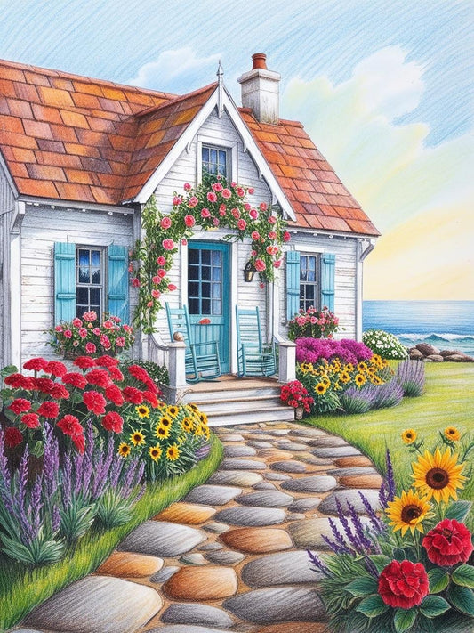 Paint by Number Seaside Village Street