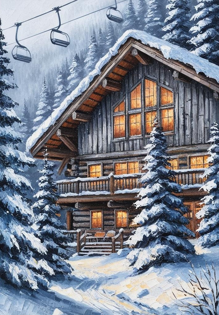 Paint by Number Lights of the Mountain Lodge