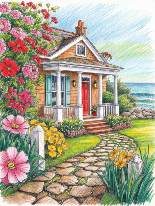 Paint by Number Seaside Town Serenity