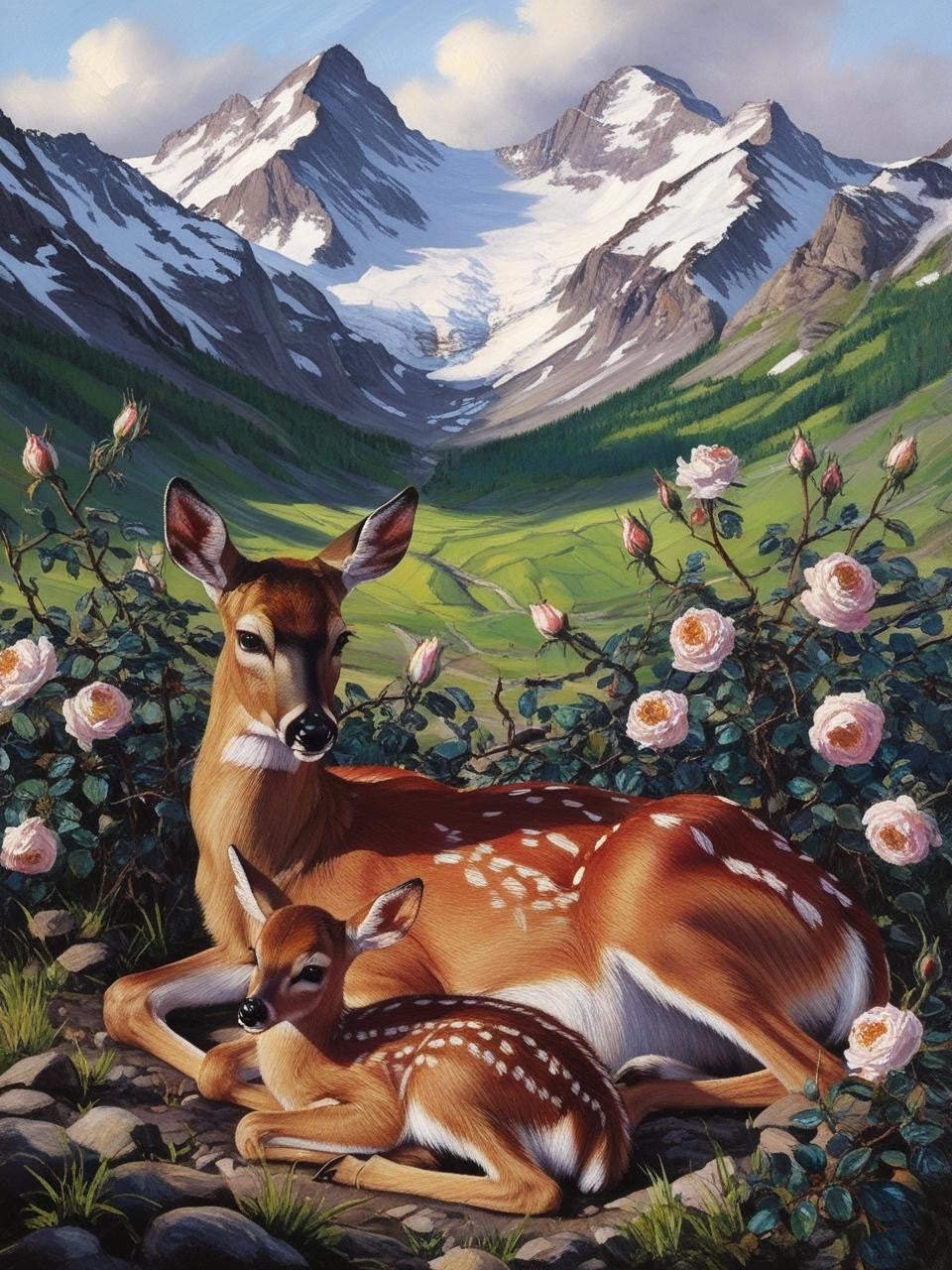 Paint by Number Graceful Moments in the Deer Meadow