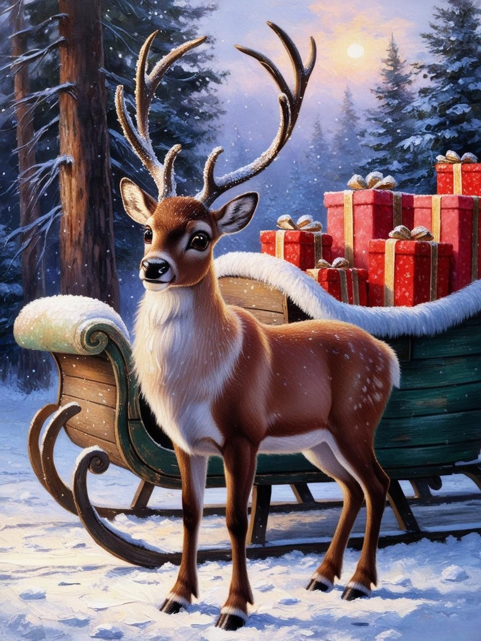 Paint by Number Magic of the Holiday Reindeer