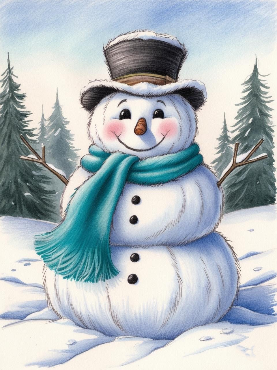 Paint by Number Holiday Surprise Snowman